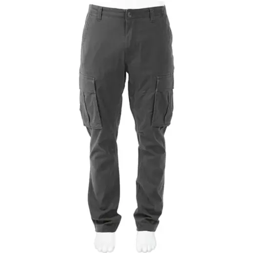 Mens Heritage Slim Fit Cargo Trousers Charcoal Front